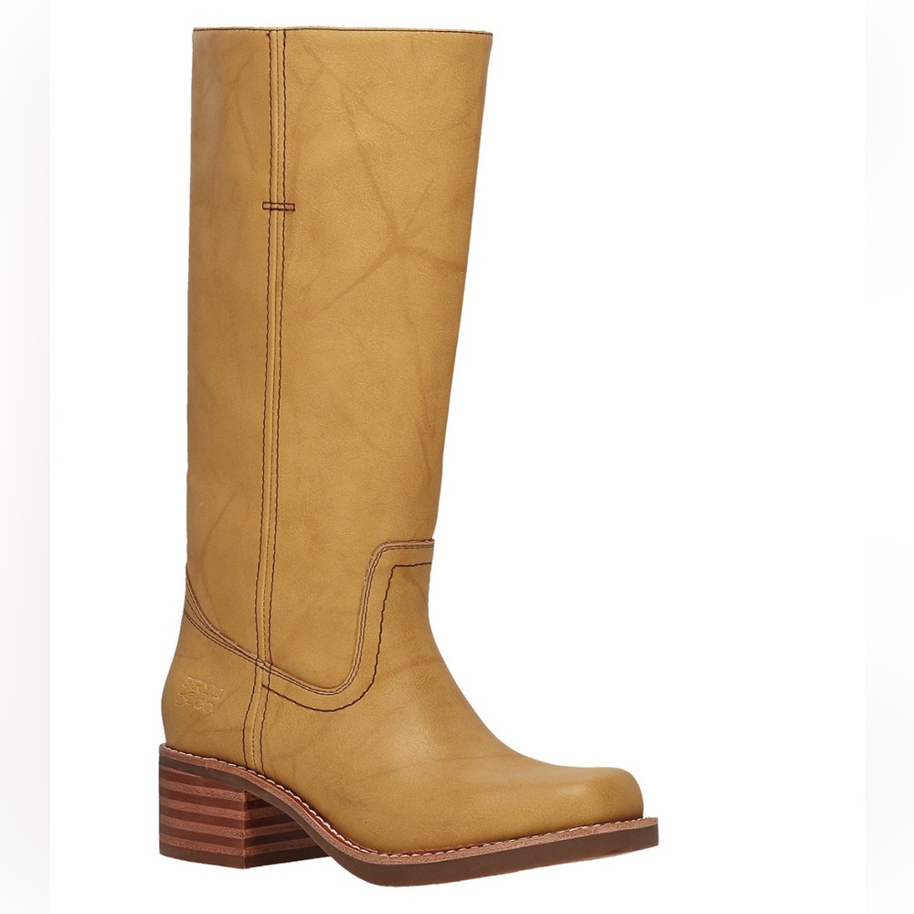 Frye Camryn Tall Pull On Boots Banana Leather Size 7 US NWOB